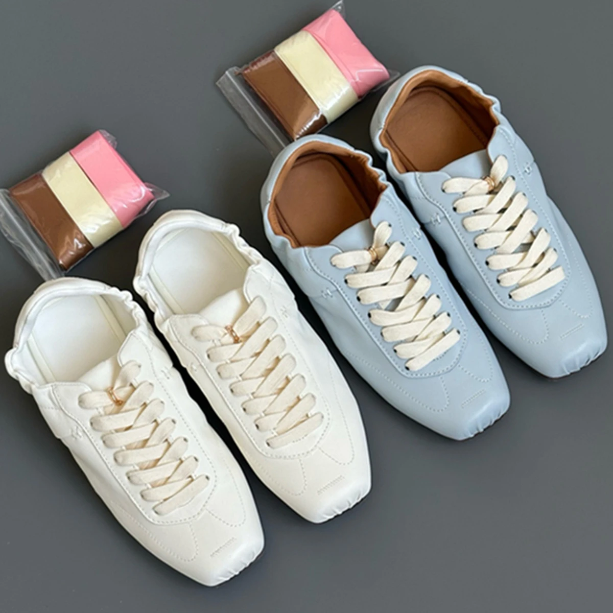 

Jenny&Dave 2026 Nordic Minimalist Genuine Leather Training Shoes Colorful Shoelaces Comfortable Soft Casual Shoes Sneakers women