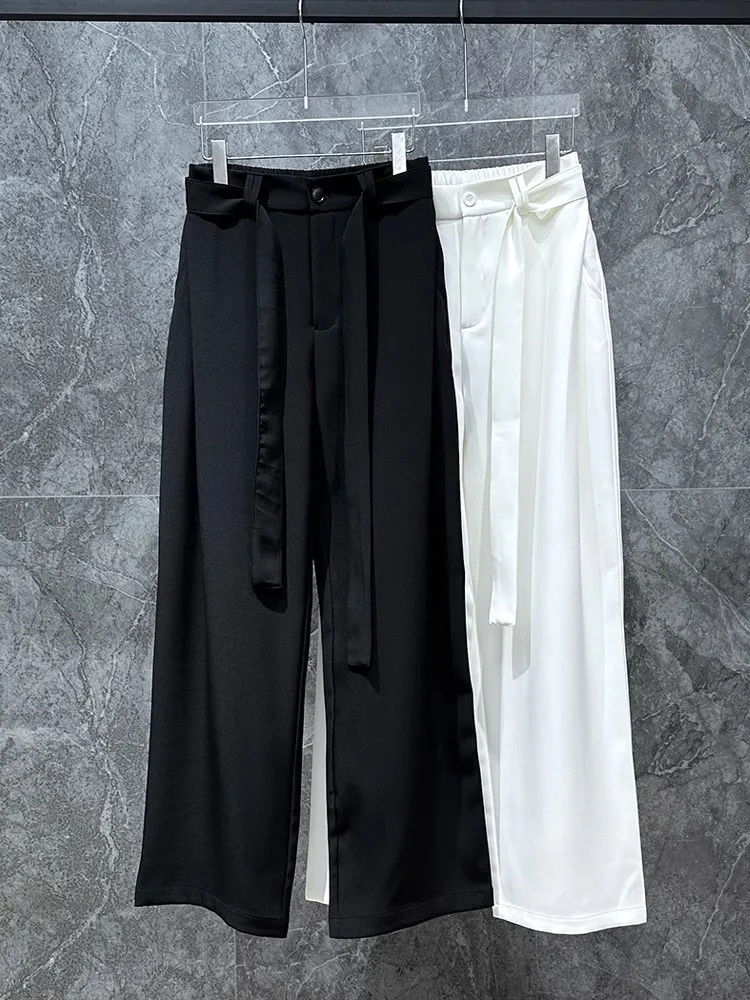 أوين ساك الرجال السراويل المستقيمة البضائع الحريم الرجال Sweatpants القطن القوطية عادية الخريف الصليب الصلبة فضفاض أسود طويل السراويل حجم XL