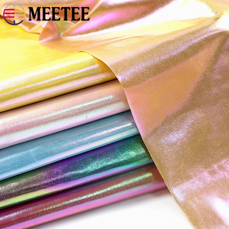 

45/90*145cm Colored Elastic Fabric Glitter Spandex Decoration Fabrics Wedding Stage Dresses Stretch Cloth DIY Sewing Accessories