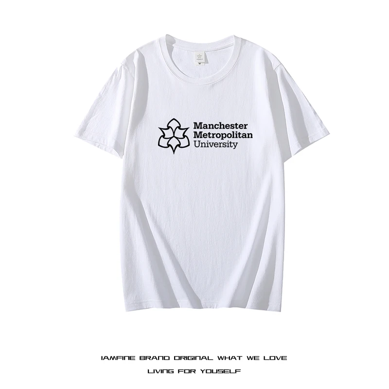 

Manchester Metropolitan University Memorial Summer Cotton T Shirts Men Simple O Neck Stretch Solid New Tops Clothing Casual