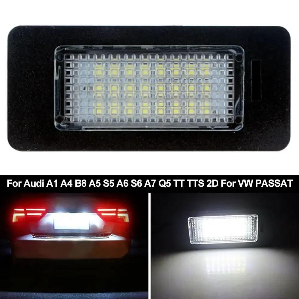 1Pcs Car No Error Canbus Led License Number Plate Lights Bulb for Audi A1 A4 B8 A5 S5 A6 S6 A7 Q5 TT TTS 2D for VW 6000K White