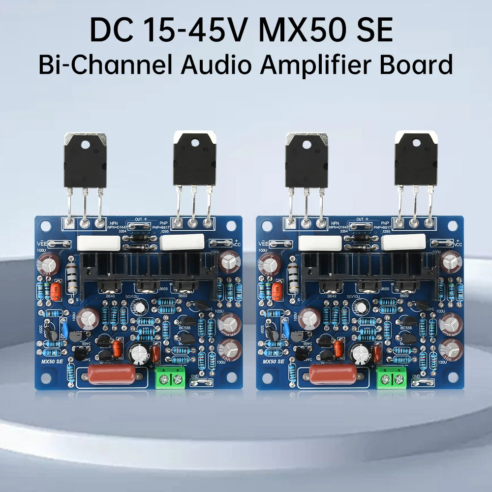 

DC 15-45V Dual Channel Digital Audio Amplifier Board 100W * 2 HiFi Stereo Amplifier Module MX50 SE