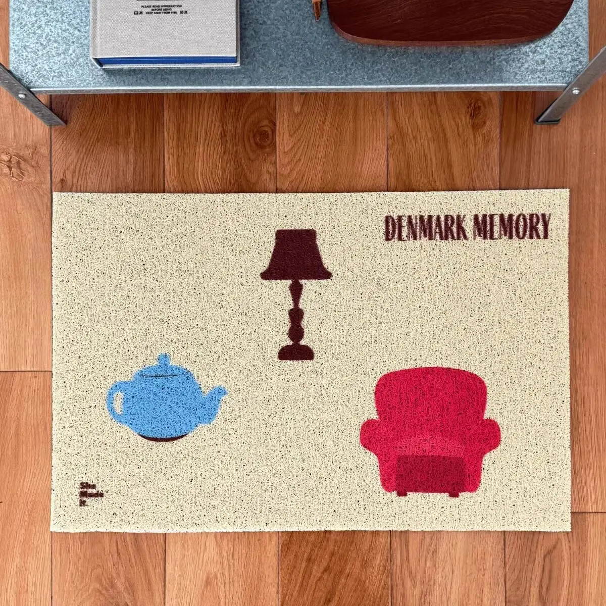 Denmark Memory Teapot Lamp Sofa Pattern PVC Coil Entry Mat Nordic Style Dirt Trapper Anti Slip Cuttable Front Door Welcome Rug