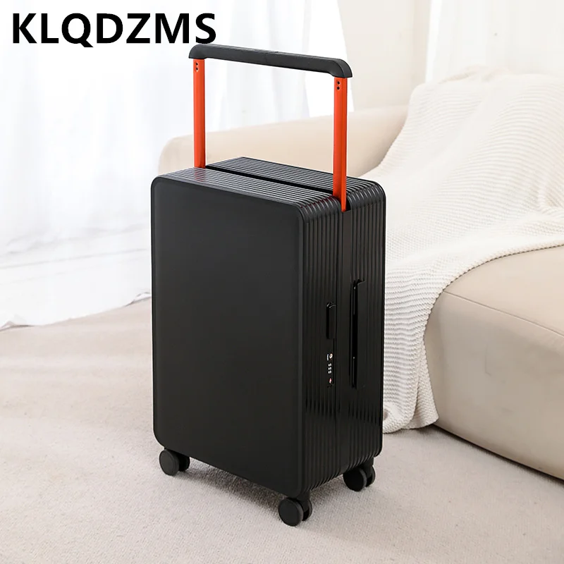 

KLQDZMS Suitcase with Wheels Solid PC Rugged Trolley Case Unisex Boarding Box 20"24 Inch Wheeled Travel Bag Cabin Luggage