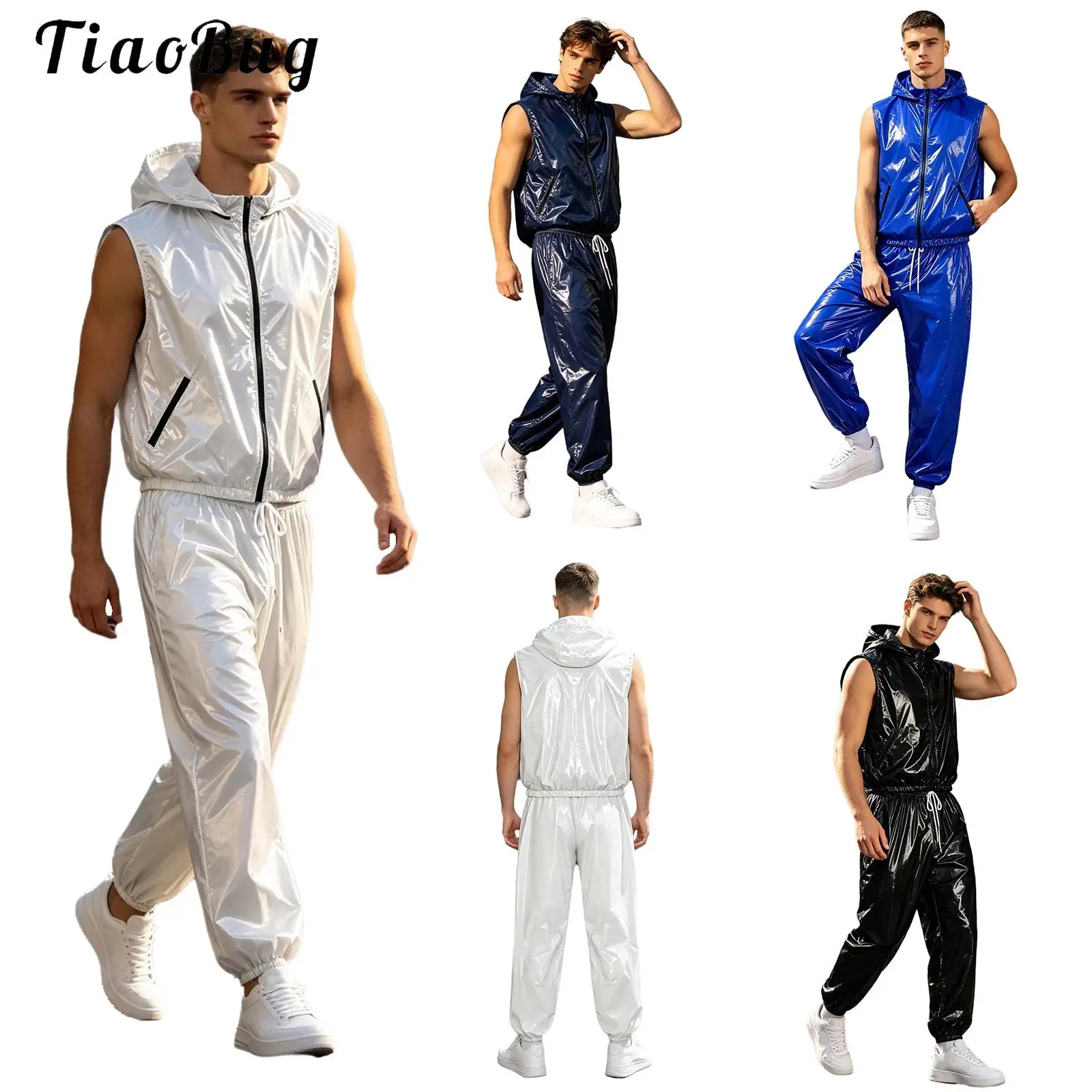 men-waterproof-workout-cycling-athletic-tracksuit-front-zipper-hooded-tank-top-and-harem-pants-trousers-set