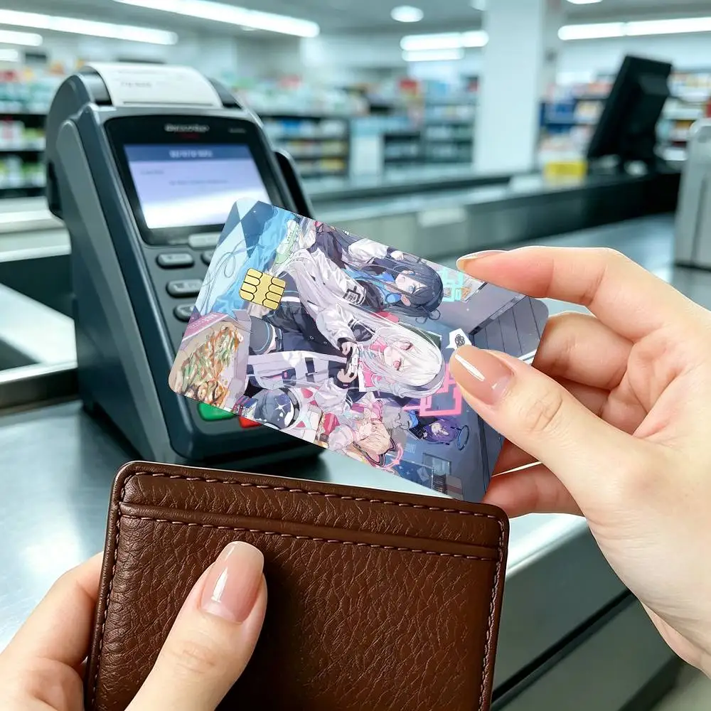 Anime B-Blue A-Archive Credit Card HD Stickers Small Chip Waterproof Sticker Game Card Decal Gift