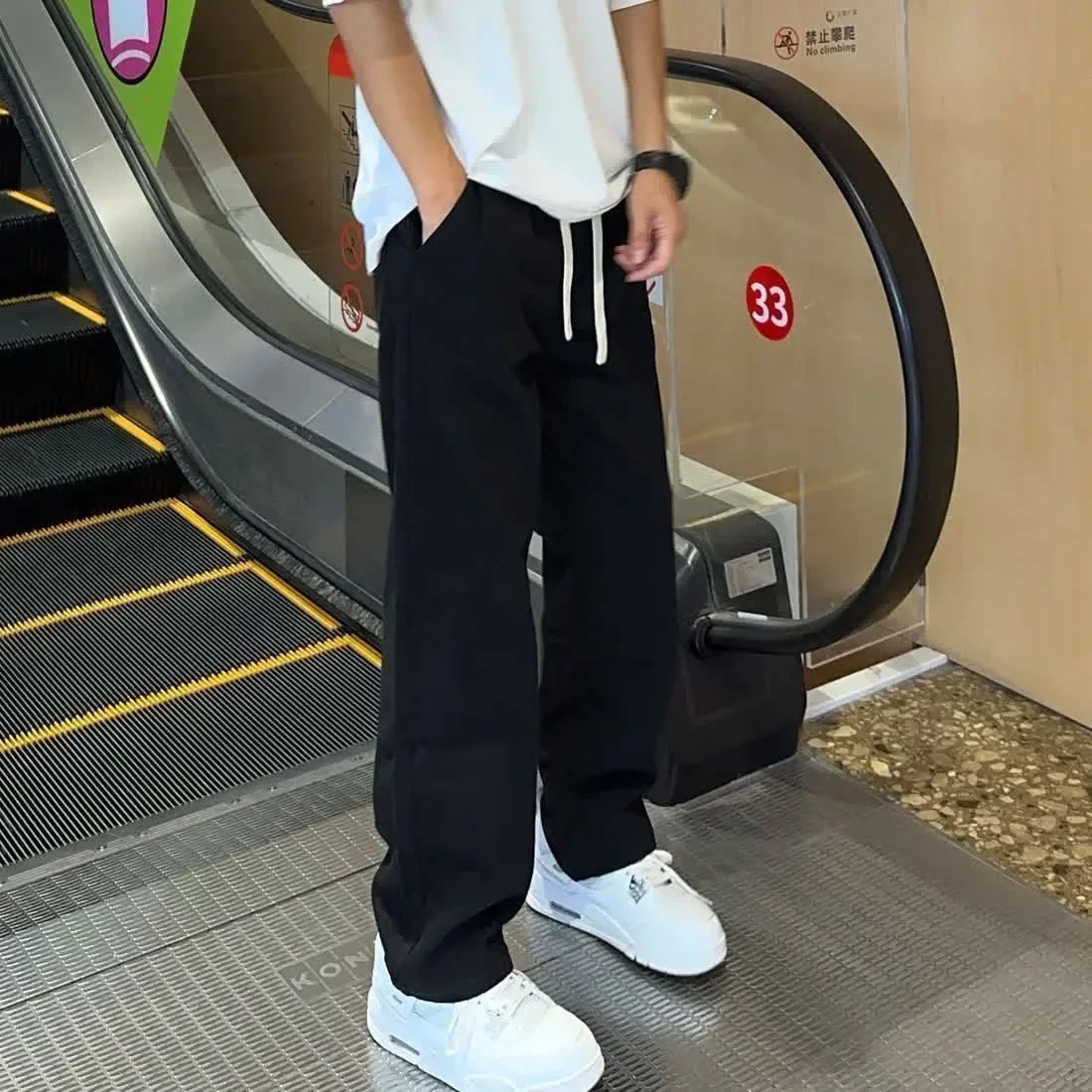 

Винтажные потертые джинсовые широкие брюки большого размера для мужчин, повседневный модный наряд в ленивом стиле