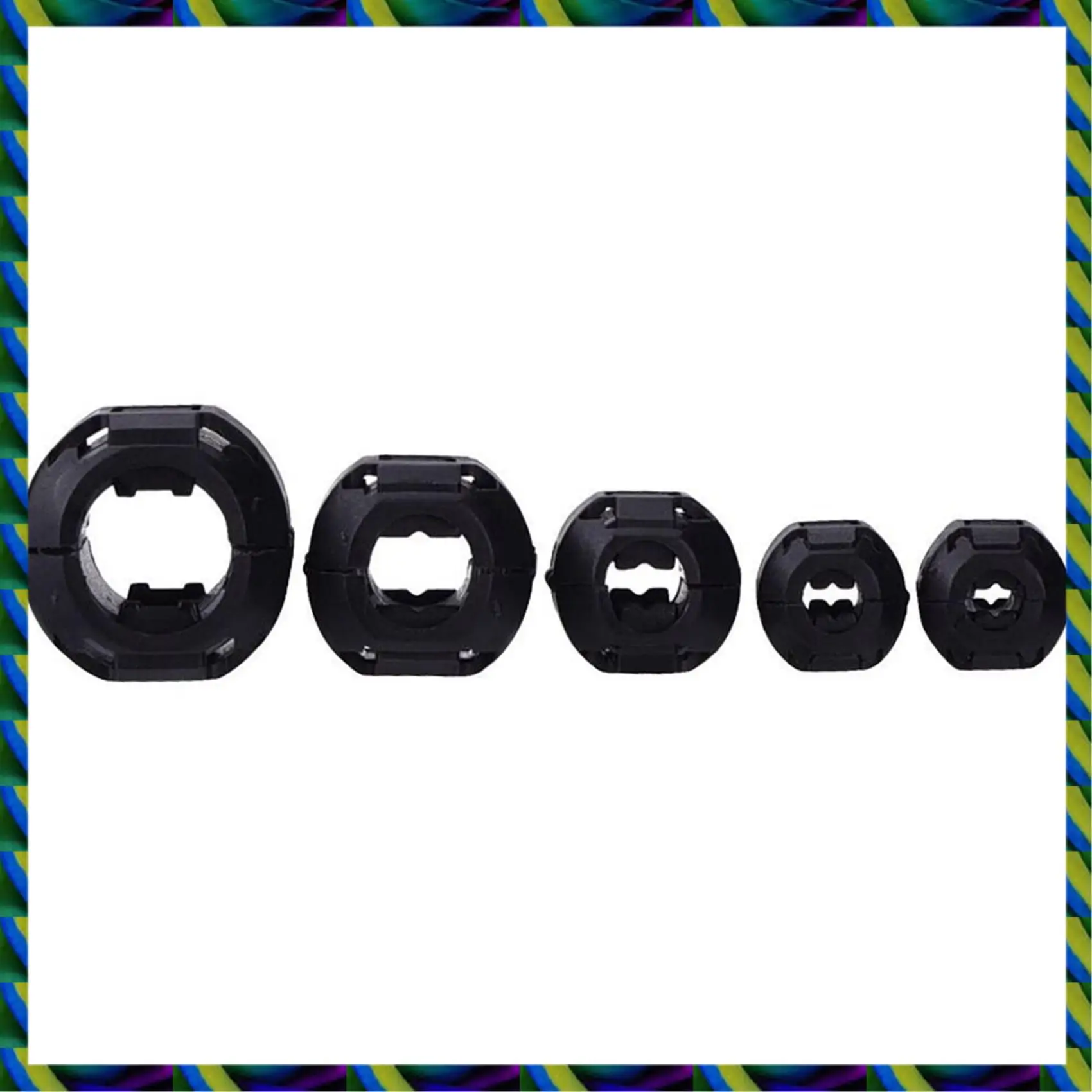 

Daily 40 Pieces Clip-On Ferrite Ring Core RFI EMI Noise Suppressor Cable Clip For 3Mm/5Mm/7Mm/9Mm/13Mm Diameter Cable, Black