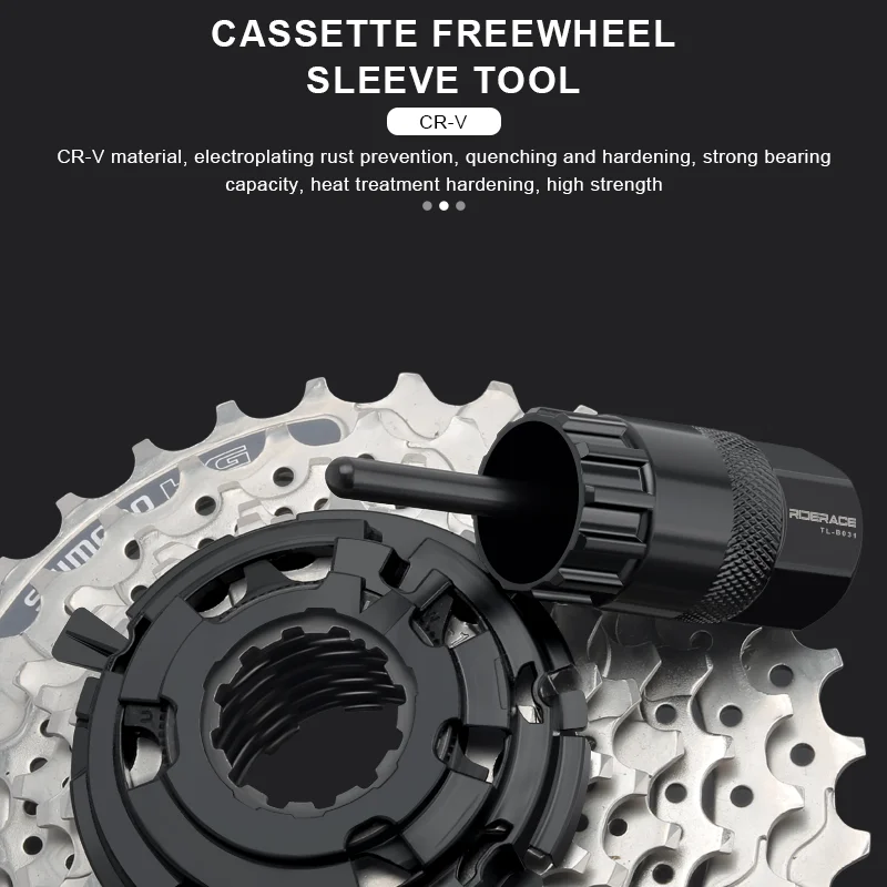 Bicycle Cassette Lockring Removal Tool 12 Teeth CR-V Steel Bike Cassette Flywheel Sprocket Remover Wrench Cycling Repair Tool