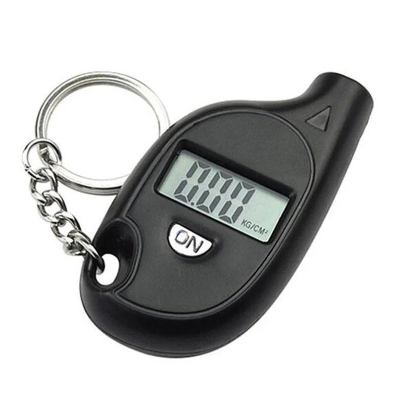 Portable Keychain Tire Pressure Gauge Digital Display Car Motorcycle Tyre Pressure Detector LCD 5-100 PSI Tire Inspection Tools