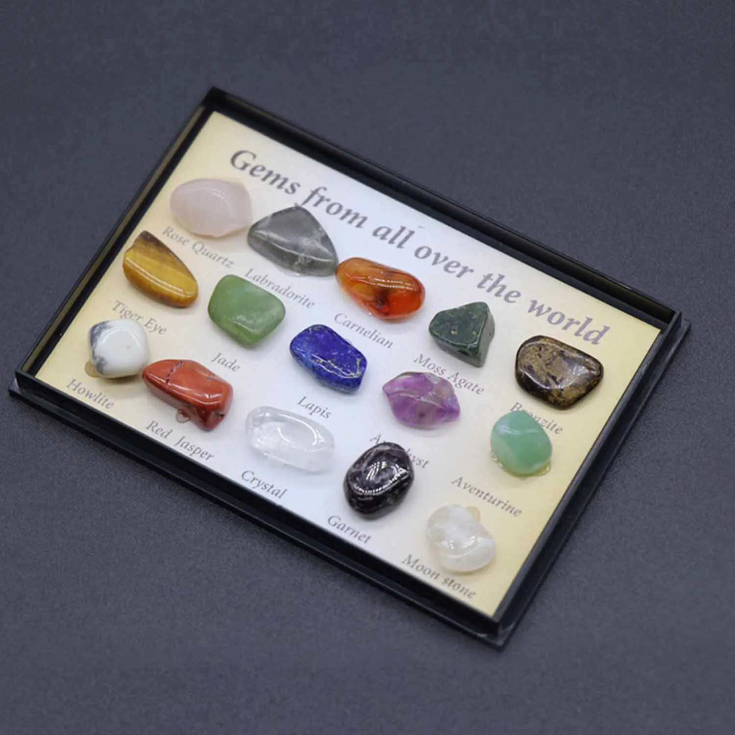 Gemstone Mineral Natural para Estudantes, Rocha Irregular, Conjunto de Coleção Educacional, Presentes de Natal, Decorações, 15pcs