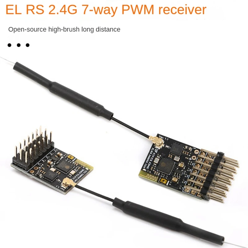 ELRS 2.4G 7CH PWM Receiver Expresslrs RX 2400RX PWM/CRSF Protocol For RC FPV Drone Fixed Wing Quadcopter, Straight Durable