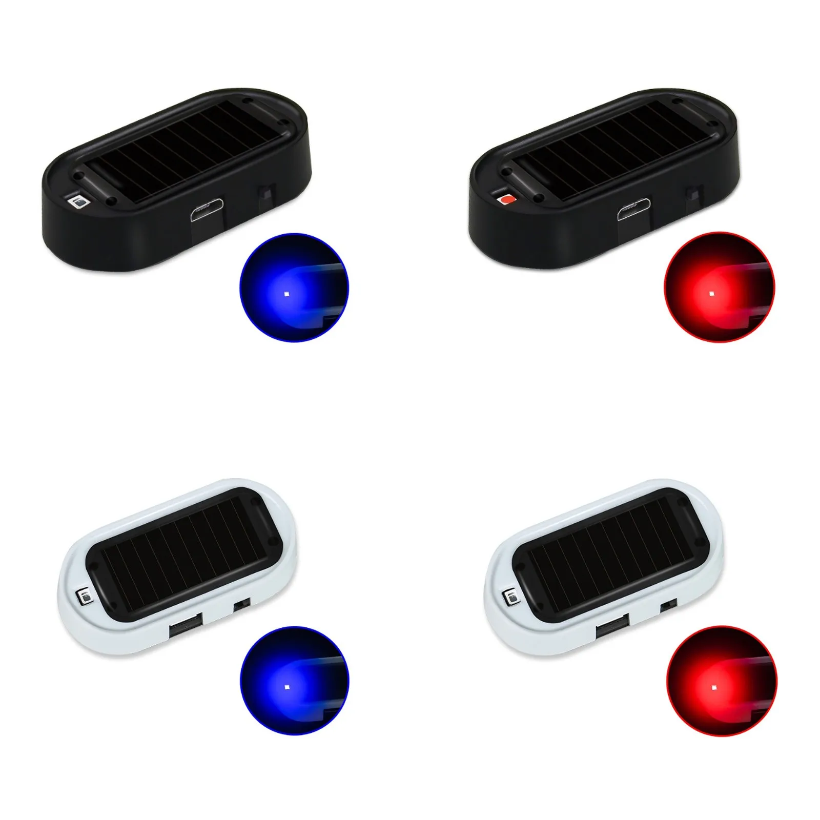 NEW Car Solar Simulation Reminder, Anti-theft LED Flashing Safety, USB Charging Port, Car Interior Modification Anti-theft Light