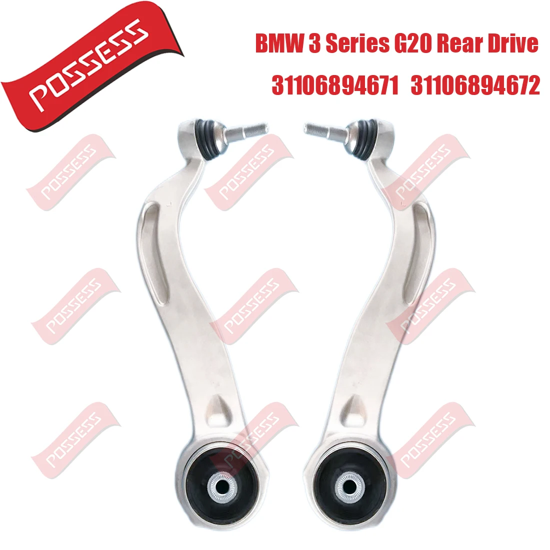 

A Pair of Front Lower Suspension Curved Control Arm For BMW 3 Series G20 G21 G28 2018-/ Rear Drive 2WD,31106894671 31106894672