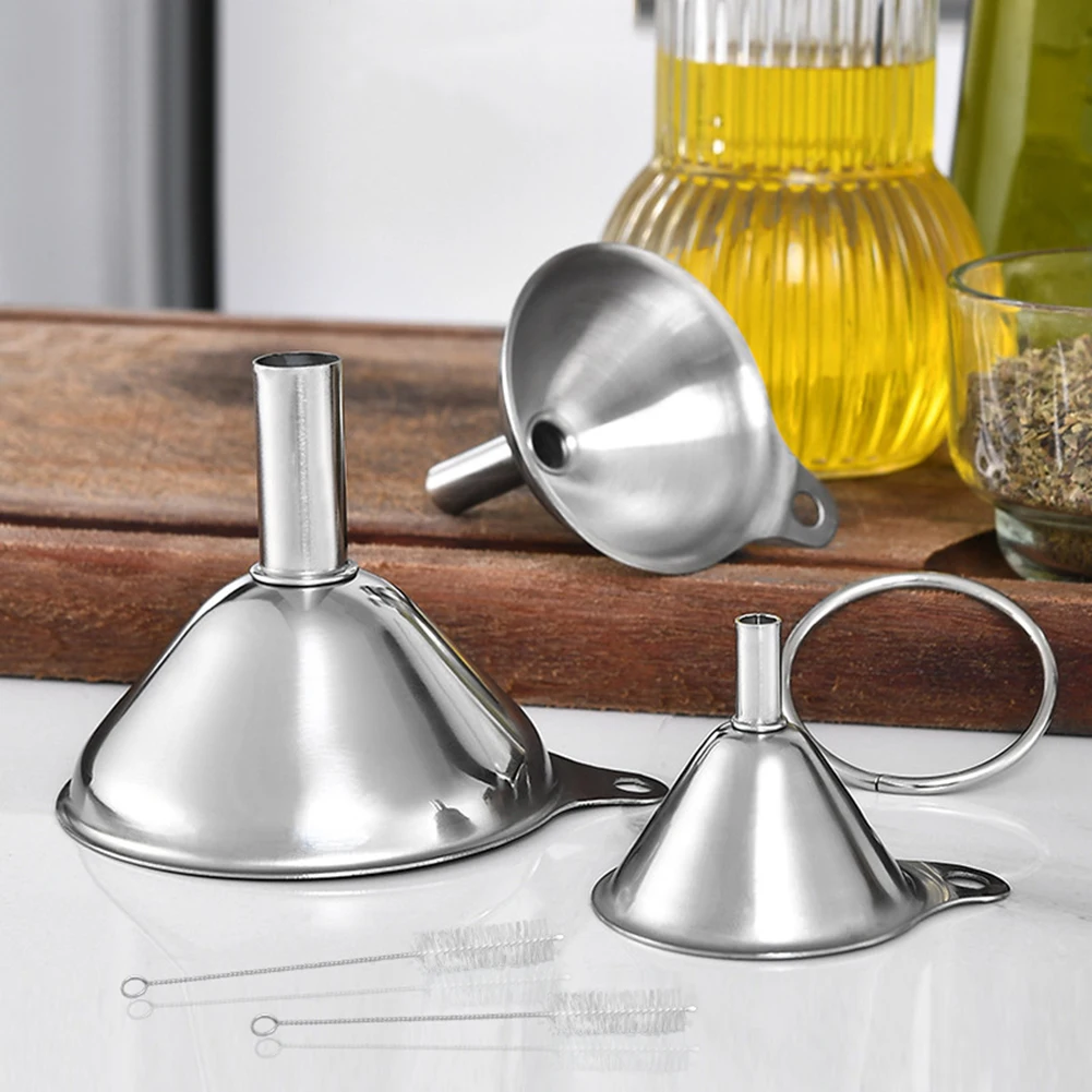 

Stainless Steel Funnel Kitchen Oil Liquid Funnel Metal Funnel with Detachable Filter Wide Mouth Funnel for Canning Kitchen Tools