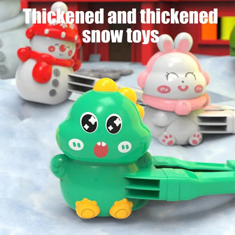 Snow Ball Maker Tool Snowman Dinosaur Bunny Snow Ball Clamps Tool Outdoor Play Snow Sand Mold Tools For Kids Children