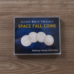 Space Fall Coins (Walking Liberty Half Dollar) Magic Tricks Coin Magia Magician Illusions Gimmick Easy To Do Mentalism