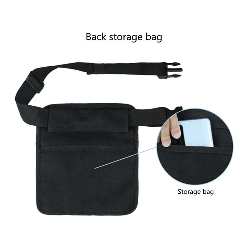 Bolsa cintura para ferramentas lona ajustável, bolsa armazenamento com vários bolsos para chave fenda M4YD