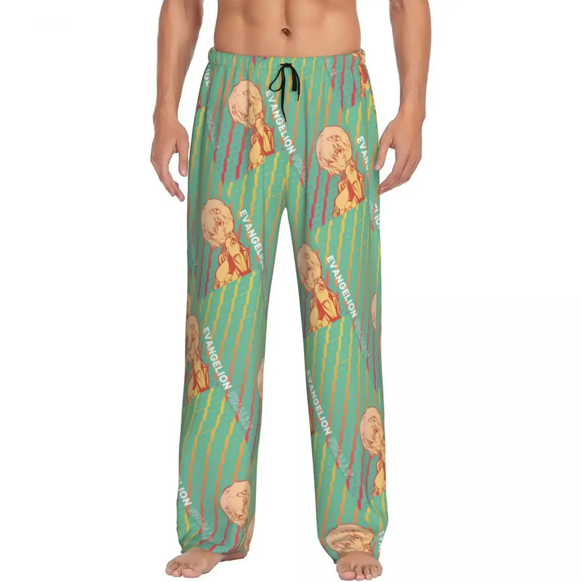

Custom Men's Manga Evangeliones Pajama Pants Print Sleep Sleepwear Bottoms with Pockets