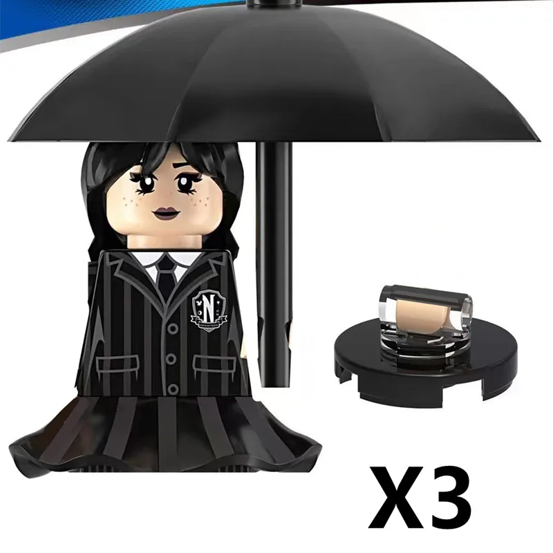 KF1897 WM2575 Wednesday Addams Movies Anime WM Blocks Bricks Mini Action Toy Figures Kids Educational Assemble Toys Dolls Gifts