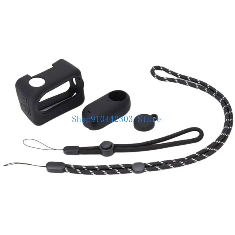 L4MD гибкий чехол для камеры с противоскользящим ремешком и защитной крышкой для объектива, точный для 360 GO3 приключенческой