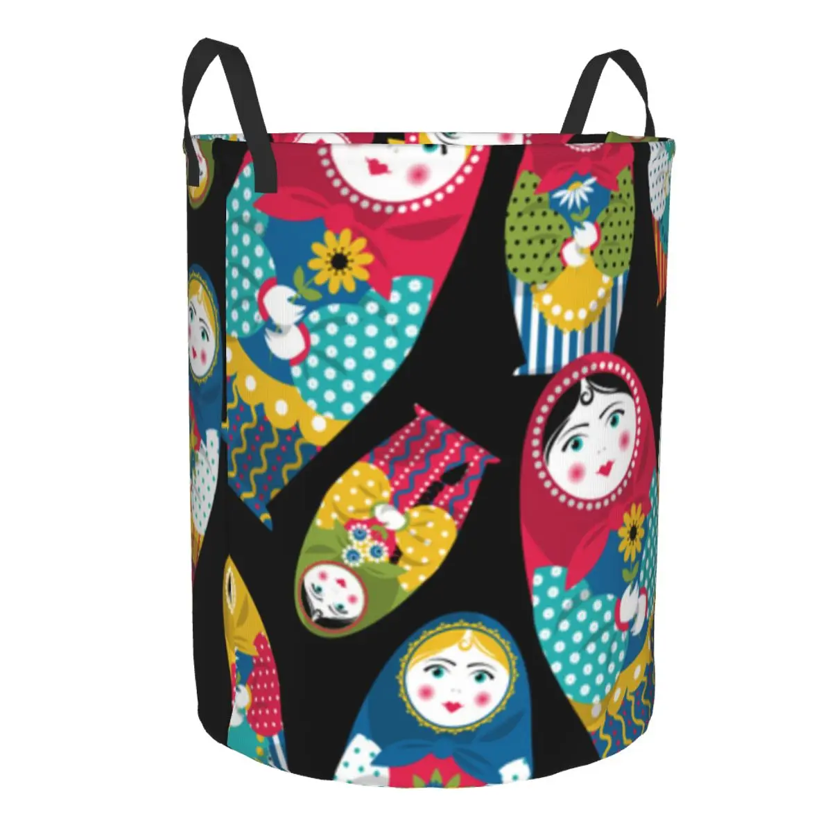 Dirty Laundry Basket Russian Traditional Matryoshka Folding Clothing Storage Bucket