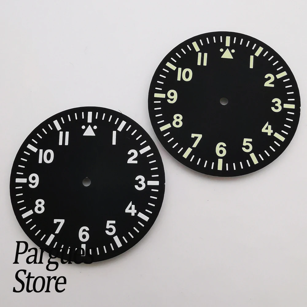 35.5mm frosted matte green luminous dial fit NH35/NH36 Miyota 8215/8205 DG2813 ETA2824/2836 movement