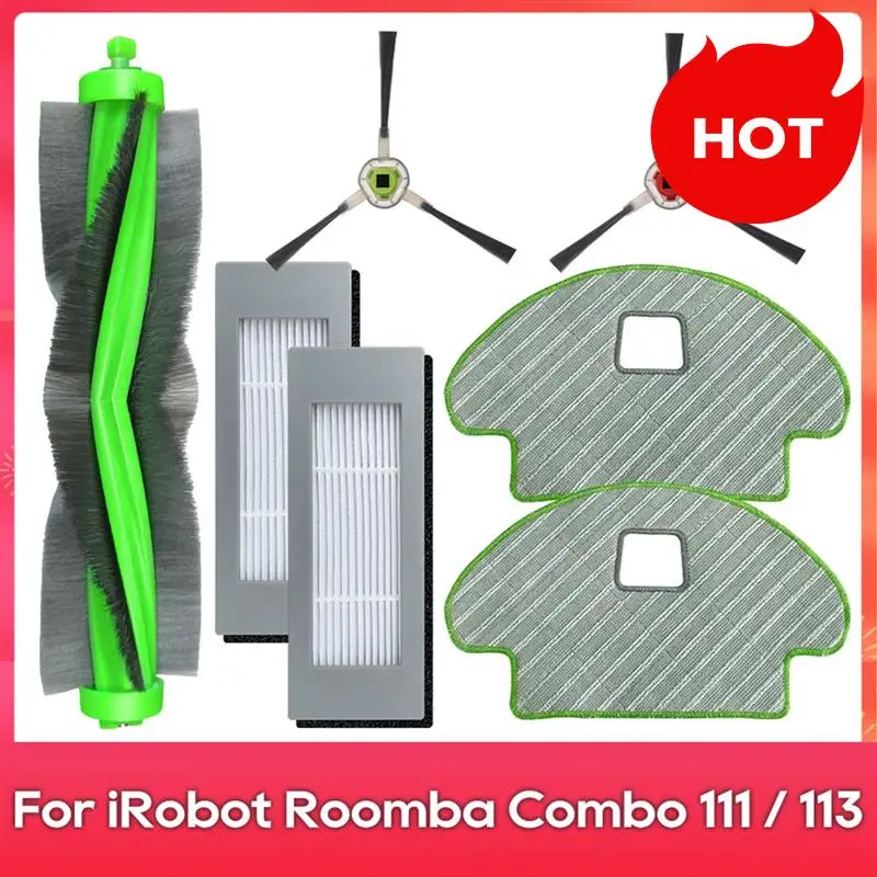 A01v-para irobot romba combo 111 / 113 / r113840 escova lateral principal filtro hepa panos mop robô vácuo parte acessório