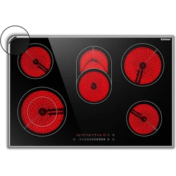Karinear Electric Cooktop 30 Inch, 8400w 5 Burners Electric Stove Top, Built-in Ceramic Cooktop with Frame, 220-240v, Hard Wire