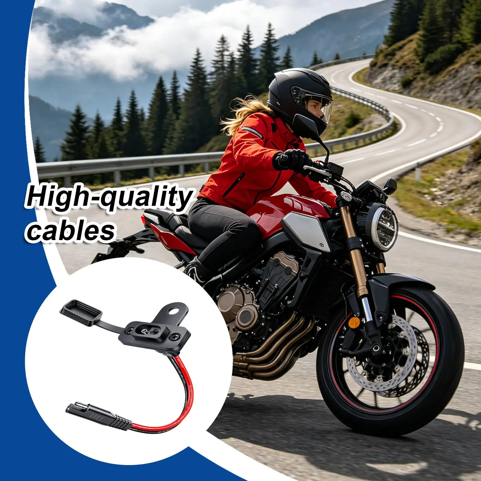 Motorcycle Battery Charging Port Mount Waterproof With Screws Copper Wire Charging Port Mount For Generator Boat Truck RV Lawn