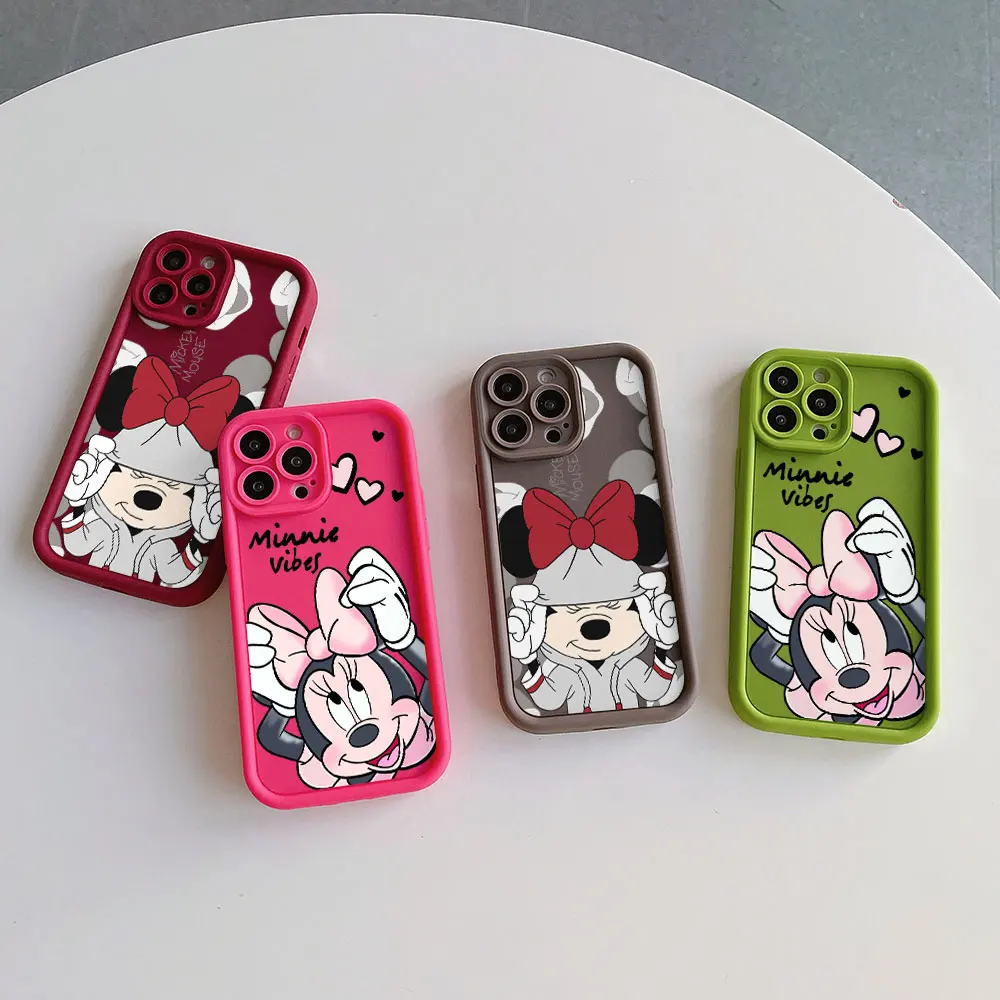 Cute Mickey Minnie Phone Case For Xiaomi Redmi 9A 9C 10 10C 12 12C K20 K30 K40 K50 Note 10 11 12 Pro 4G 5G Soft TPU Back Cover