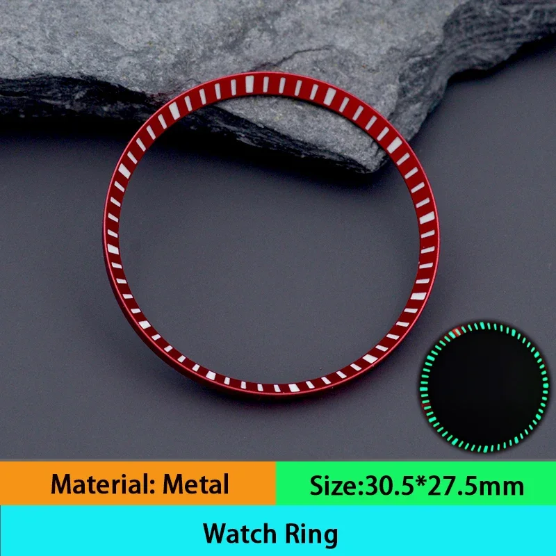 Watch Chapter Ring Metal With C3 Blue and Green Luminous Fit SKX007 Watch Accessories