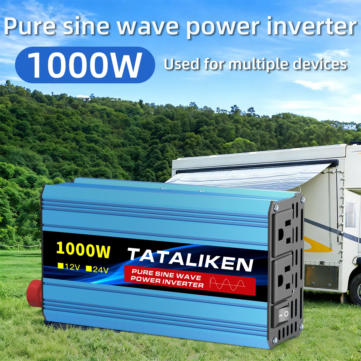 

Инвертор чистого синусоидального тока 1000W 1600W 2200W 2500W, 12В в 220В, 60Гц, с вилкой стандарта США, дистанционным дисплеем и вентилятором с контролем температуры