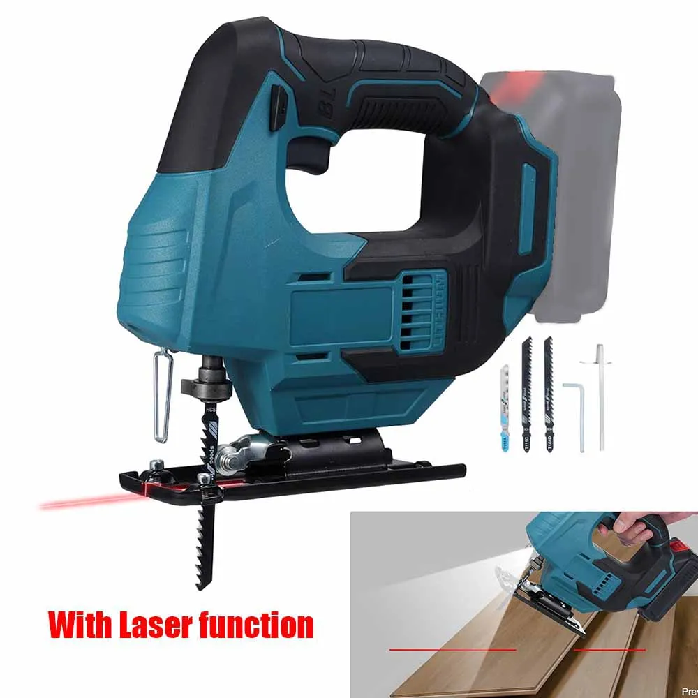 

Cordless Jig Saw For Makita 18V-21V Electric Curved Saw With LED Lights And Infrared Linear Cutting Assist System (No Battery)