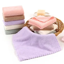 1PC High Density Coral Velvet 25*25cm Small Square Towel Hand Towel Microfiber Child Washcloth Kids Face Shower Products