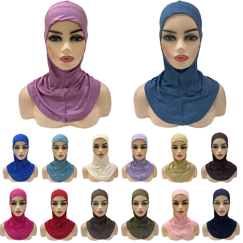 

Cotton Muslim Turban Full Cover Islamic Caps Underscarf Inner Women's Hijab Cap Headscarf Long Shawl Wrap Neck Head Bonnet Hat