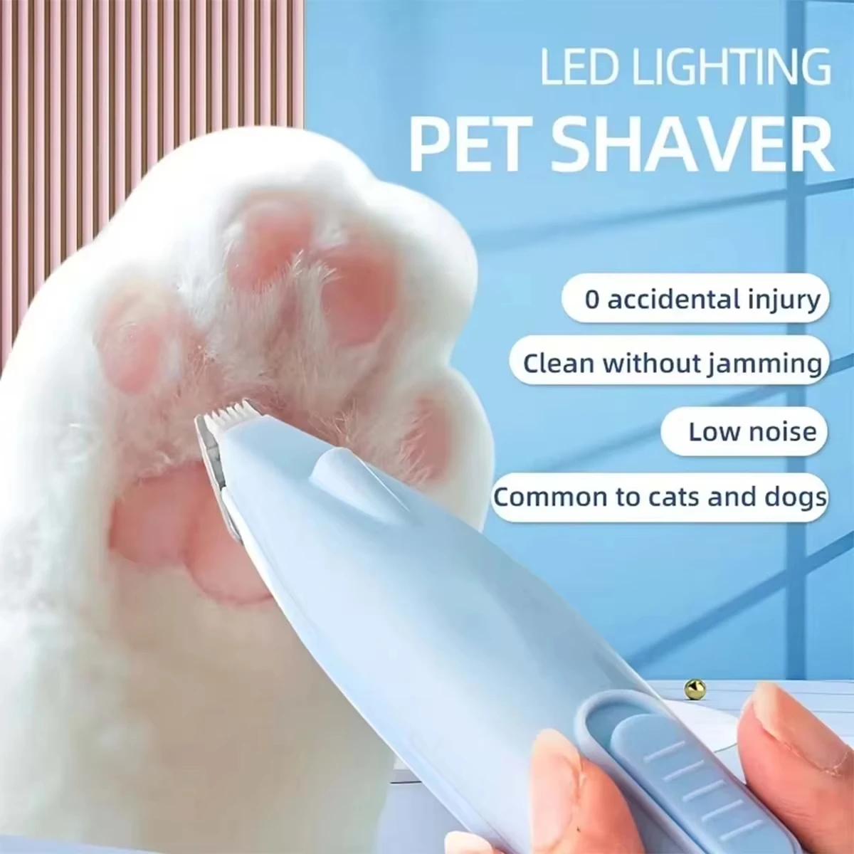 Pet Electric Shaver Professional Pet Foot Hair Trimmer With LED Light For Dog and Cat Foot Ear Eye Toe Grooming Kit Hair Clipper