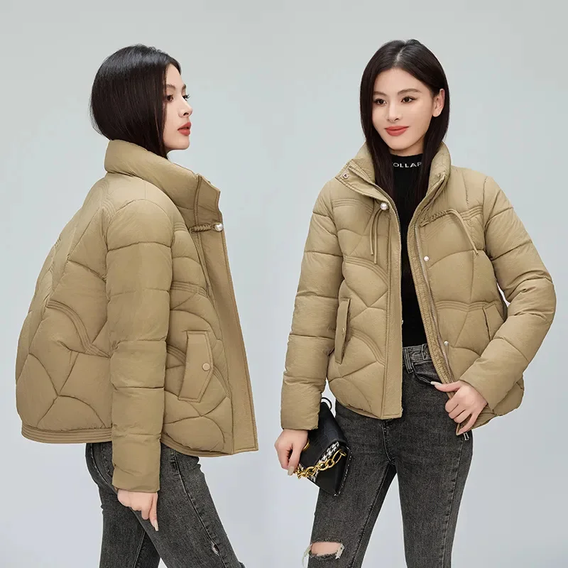 Down Cotton Coat Women Fashion China Wind Parkas Winter New Warm Cotton Padded Jacket Short Outerwear Large Size Ladies Overcoat