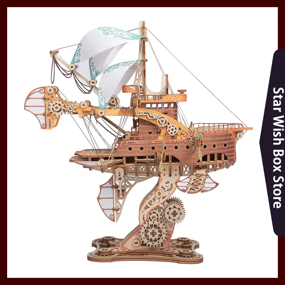 

DIY 3D Wooden Puzzle Fantastic Spaceship Popular Assembly Model Ship Assembly Toys for Adults Gifts Kids Girls Birthday Gift