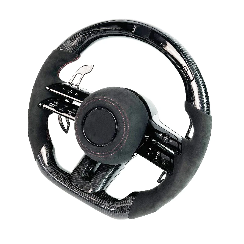 Customized LED leather carbon fiber steering wheel suitable for Mercedes C-Class, G-Class, E-Class, GLE GLC GT W205 204 213 W222