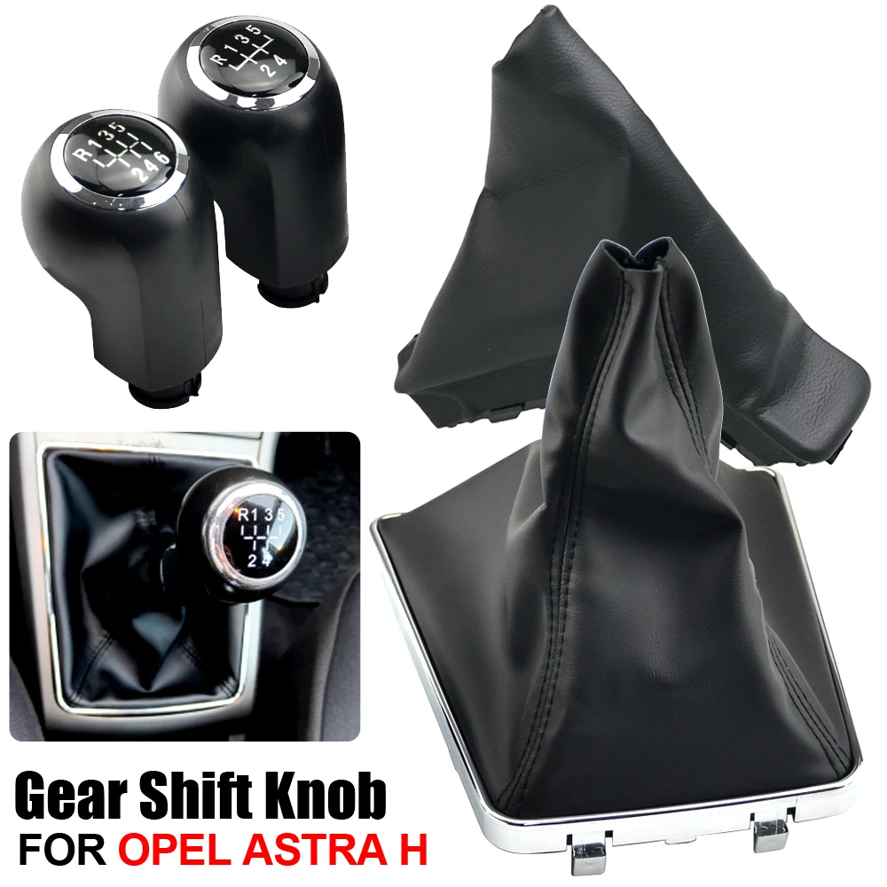 

Gear Shift Knob Lever Stick Gaiter Boot Parking Handbrake Grips Boot Cover Case Collar Car Styling For Opel ASTRA H