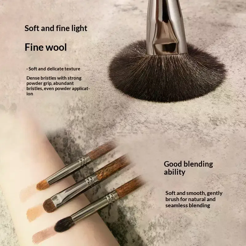 Animal Hair Makeup Brush Complete Lip Brushes Eyeshadow Brush Soft Makeup Brush Beauty Tools Foundation Powder Contour Smudge