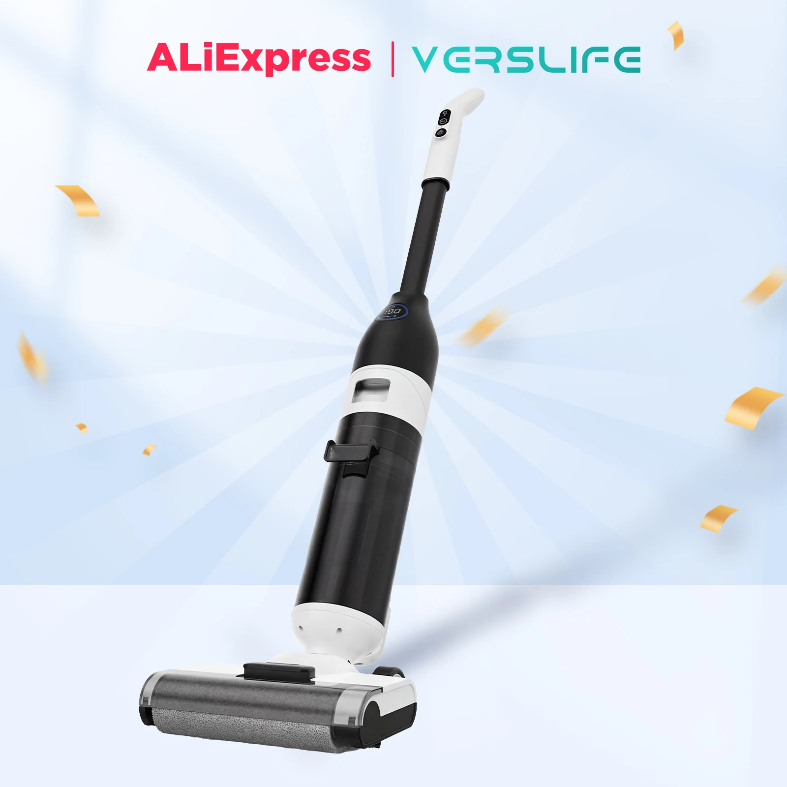 VersLife LS1-Aspirateur Laveur Sans fil-Humide et Sec/3 en 1/50 mins&1.15L-Idéal pour Les Carrelage, Marbre, Parquet