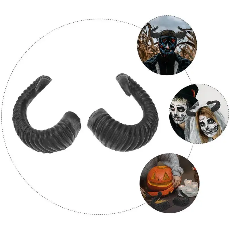 1 Pair Simulation Sheep Horn Headband Cosplay Fancy Dress Hairband Costumes Photo Shoot Prop Halloween Anime Sheep Horn Headwear