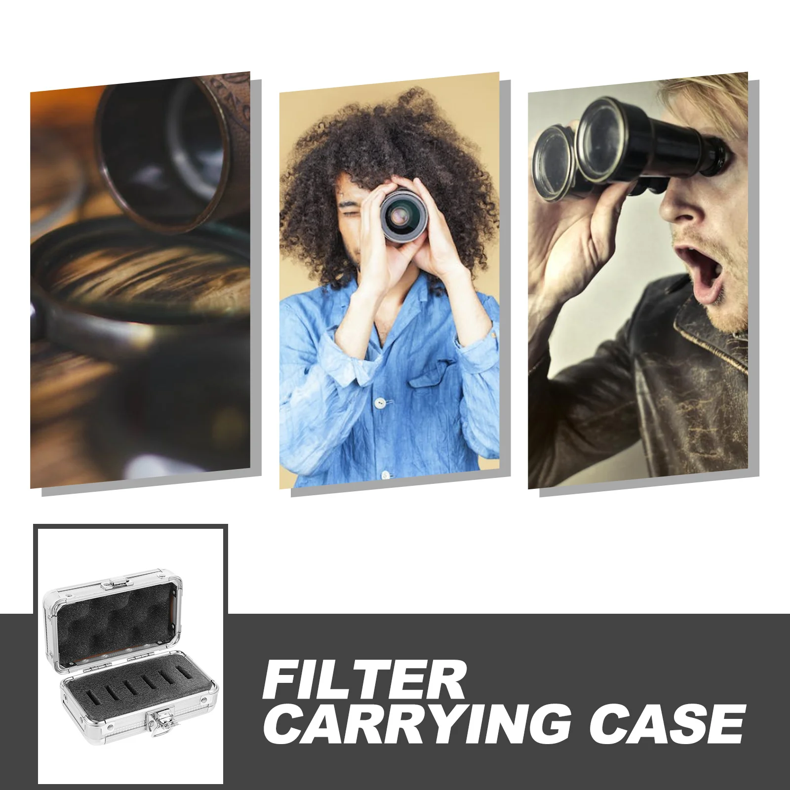 

Durable Telescope Filter Holder Wear-Resistant Case for Multiple Filters and Outdoor Use Filter Box Aluminum Case Small