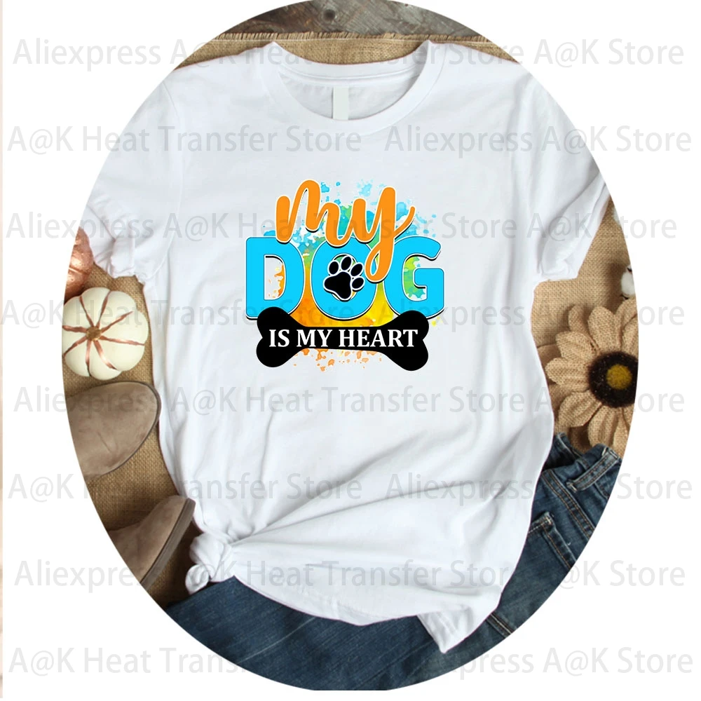 Iron on Patches Thermo Heat Transfer Dogs Paws Quotes Sticker On Clothes DIY PRO ROE Women Iron on Patches Clothing Appliques view 3