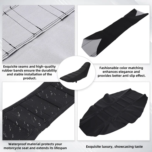 Imagen 2 del producto Accesorios para motocicleta, funda de asiento suave con pinza Universal, resistente al agua para KTM, HONDA, Dirt Bike, bicicleta eléctrica todoterreno