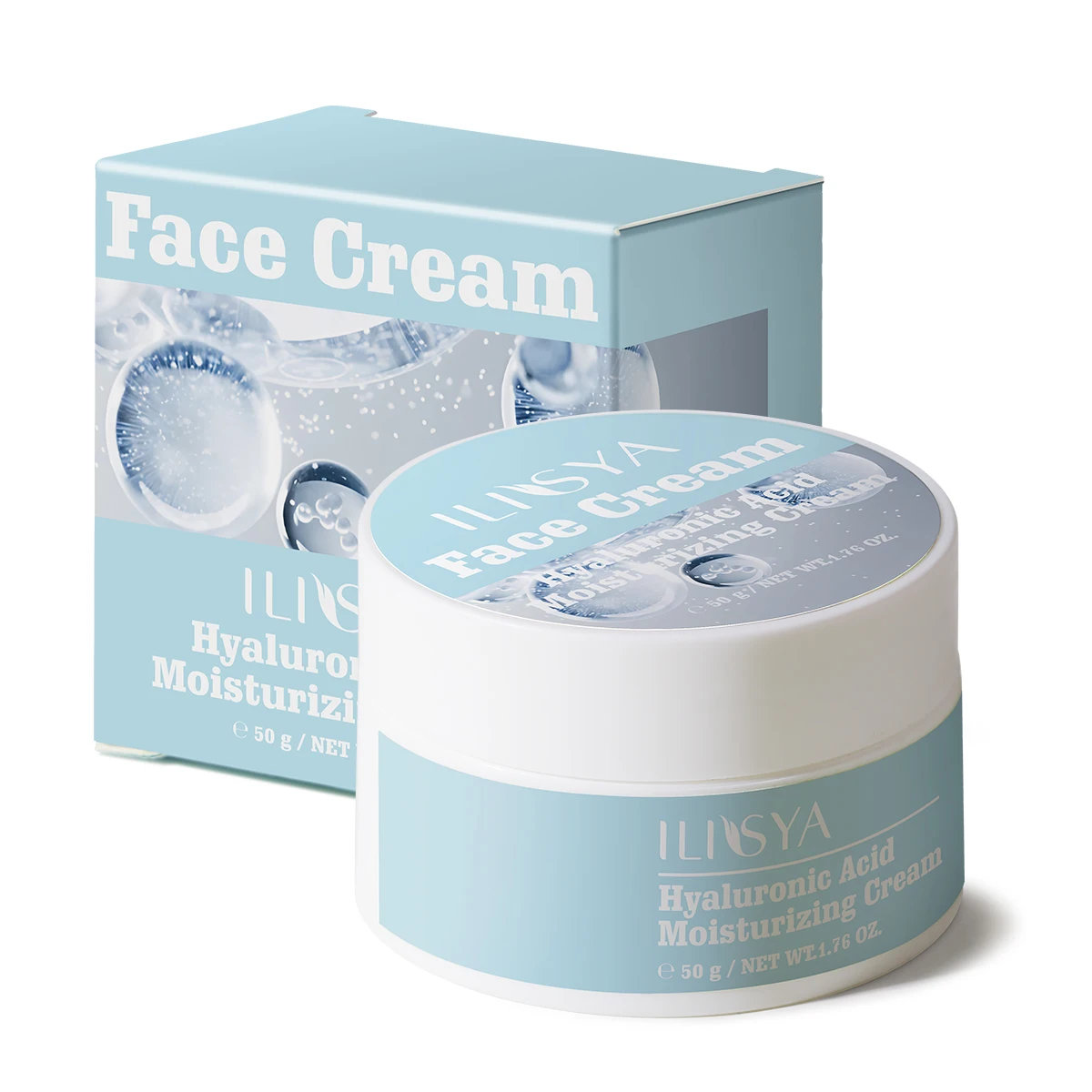 Ilisya Hyaluronic Acid Face Moisturizer Cream - Anti Aging Day & Night Face Cream Moisturizing Lifting and Recovery 50 ML 1.7oz