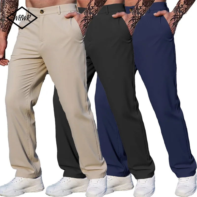 

Men's Cargo Pants Sweatpants Outdoor Solid Color Breathable Long Trousers Casual Autumn Pocket Durable Workwear Male Trousers