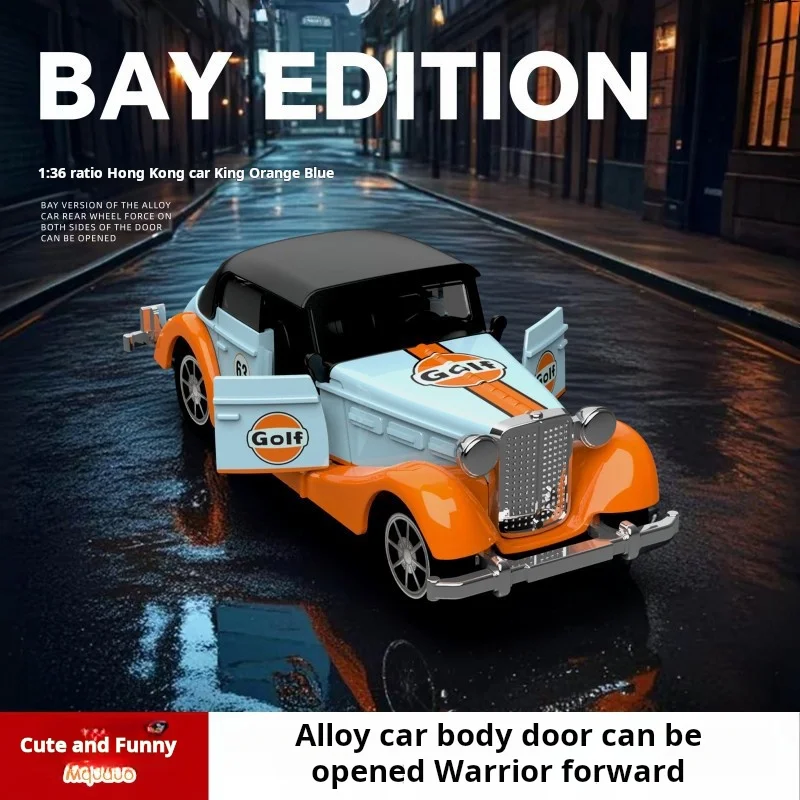 

1:36 Classic Bay Vintage Vintage Car Alloy Power Toy Car Model Boy Volkswagen Car Model Children's Simulation Kid's gift